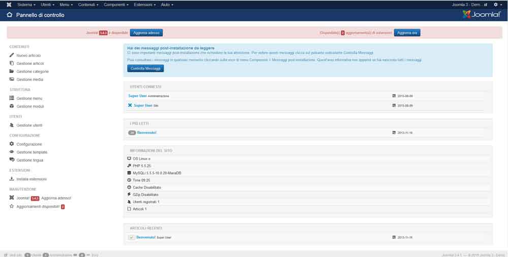 joomla amministrazione