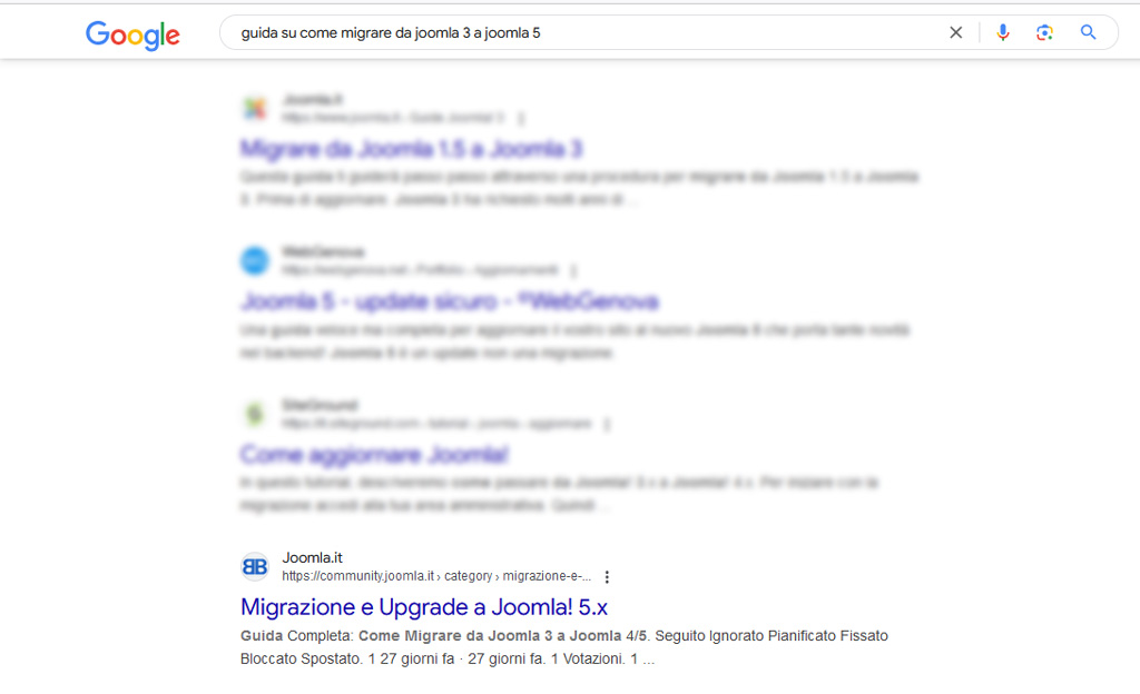 il nuovo forum italiano di Joomla! posizionato in prima pagina