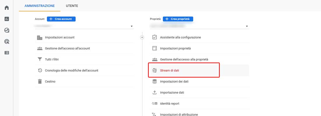 Amministrazione Google Analytics