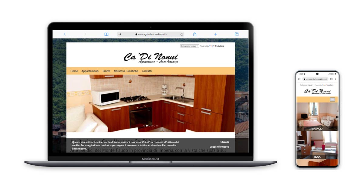 Realizzazione sito Agriturismo Ca' di Nonni