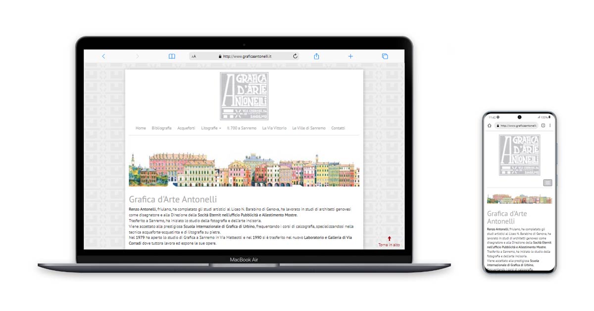 Realizzazione sito Grafica Antonelli Sanremo