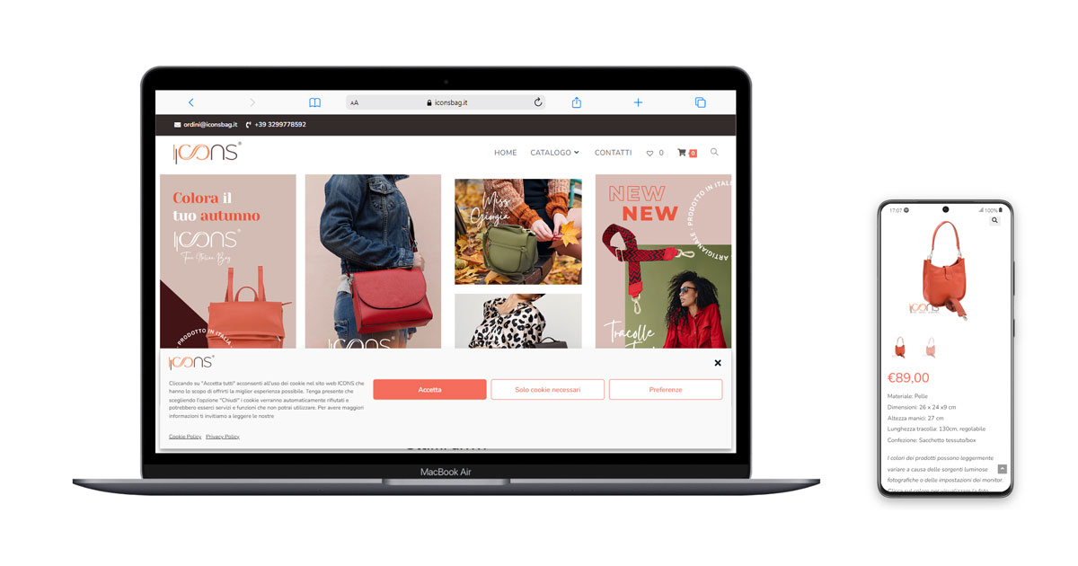 Realizzazione e manutenzione e commerce Icons Bag