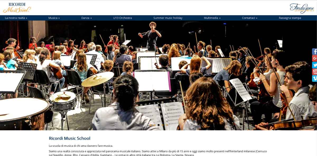 Ricordi Music School nuova home page