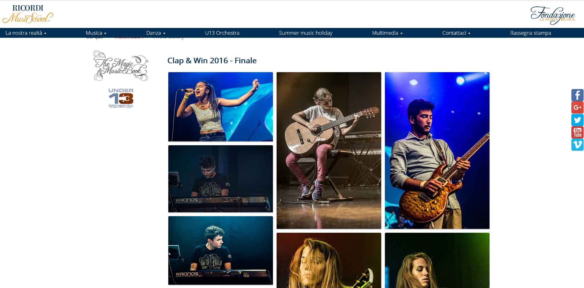 Gallerie fotografiche nuovo layout sito Ricordi (visualizzazione singola galleria)