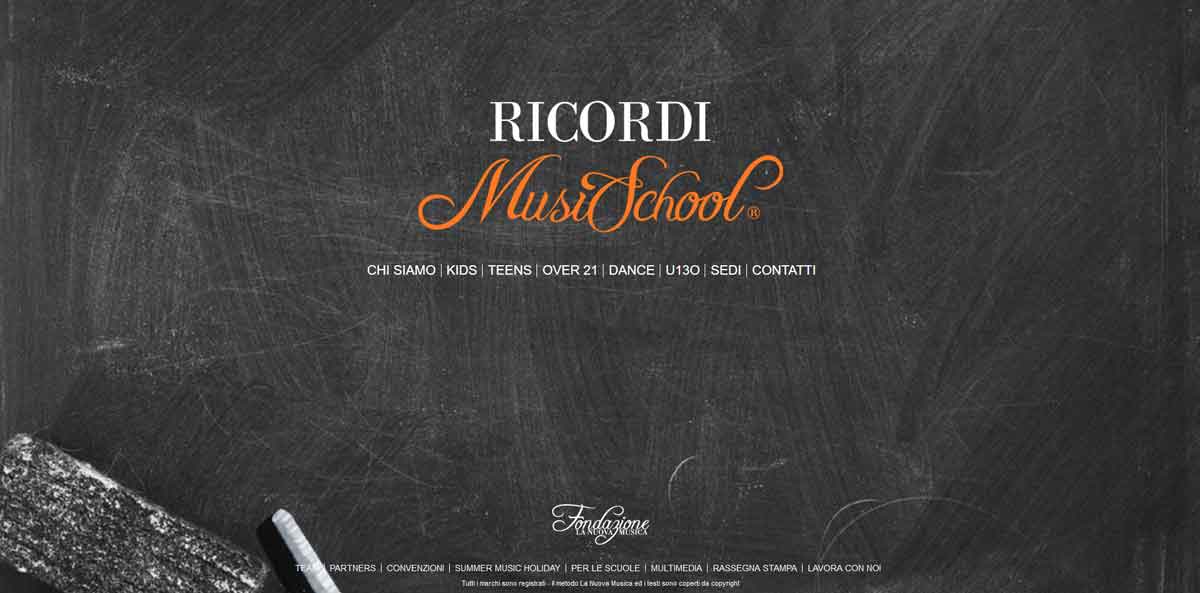 Ricordi Music School Vecchia Home Page