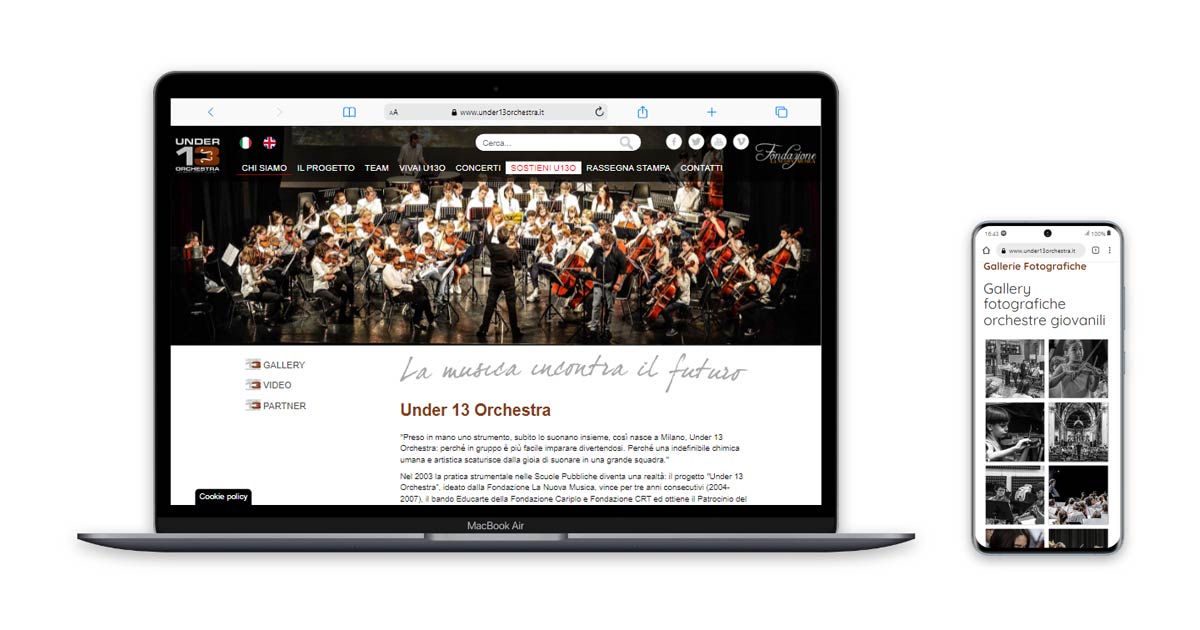 Realizzazione sito Under 13 Orchestra